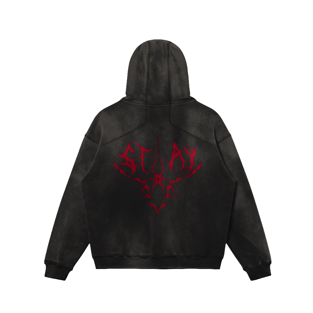 Stray R Baggy Hoodie | Unisex Super Heavyweight Sun Faded